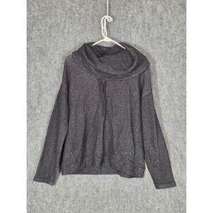 Lauren Jeans Co Ralph Lauren Women Cowl Neck Sweater Charcoal Grey Marl Pullover